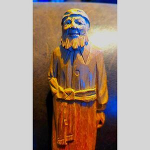 Lionel Dube Old Man Wood Carving Signed and Stamped Canadian